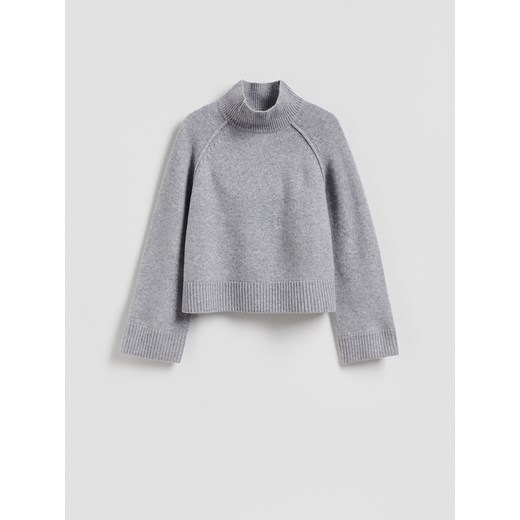 Reserved - Wełniany sweter z golfem - jasnoszary ze sklepu Reserved w kategorii Swetry damskie - zdjęcie 187680463