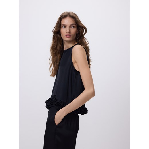 Reserved - Top z wiskozy - czarny ze sklepu Reserved w kategorii Bluzki damskie - zdjęcie 187680492