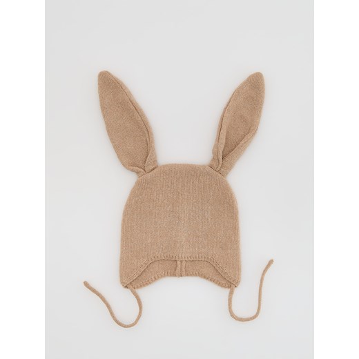 Reserved - Wiązana czapka z uszami - brązowy ze sklepu Reserved w kategorii Czapki dziecięce - zdjęcie 187681664