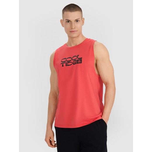 Męski top z nadrukiem 4F 4FWSS25TSLEM123 - czerwony ze sklepu Sportstylestory.com w kategorii T-shirty męskie - zdjęcie 187681783