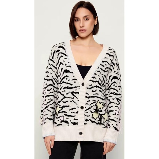 Marc Cain Wełniany kardigan | Relaxed fit ze sklepu Gomez Fashion Store w kategorii Swetry damskie - zdjęcie 187682013