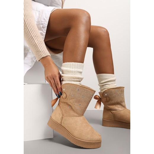 Beżowe Śniegowce Susitna ze sklepu renee.pl w kategorii Śniegowce damskie - zdjęcie 187683663