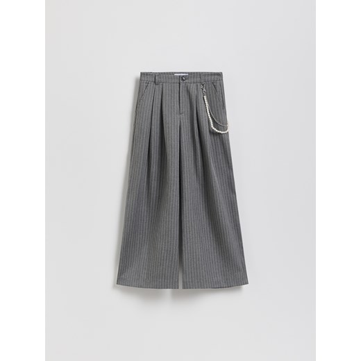 Reserved - Spodnie wide leg w paski - ciemnoszary ze sklepu Reserved w kategorii Spodnie dziewczęce - zdjęcie 187684101