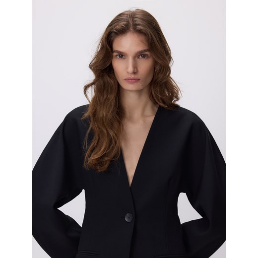Reserved - Taliowana marynarka - czarny ze sklepu Reserved w kategorii Marynarki damskie - zdjęcie 187684560