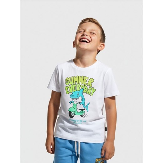 Sinsay - Koszulka z nadrukiem - biały ze sklepu Sinsay w kategorii T-shirty chłopięce - zdjęcie 187685131