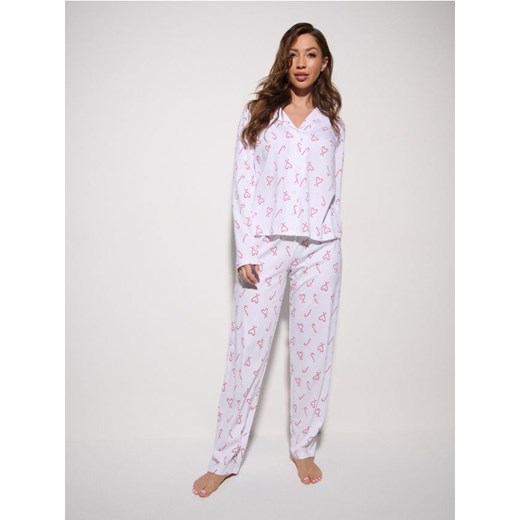 Sinsay - Bawełniana piżama dwuczęściowa ze wzorem - biały ze sklepu Sinsay w kategorii Piżamy damskie - zdjęcie 187685143