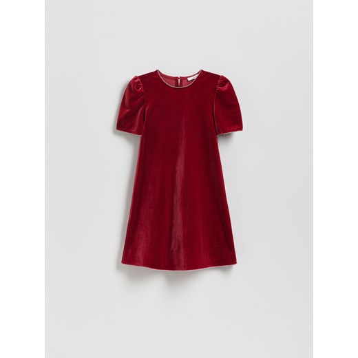 Reserved - Welurowa sukienka - czerwony ze sklepu Reserved w kategorii Sukienki - zdjęcie 187686182