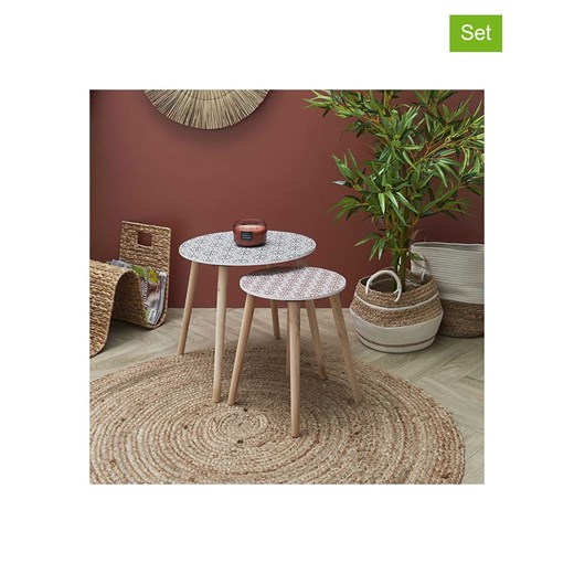 Ethnical Life Stoliki (2 szt.) w kolorze zielono-czerwono-jasnobrązowym ze sklepu Limango Polska w kategorii Stoliki kawowe - zdjęcie 187686922