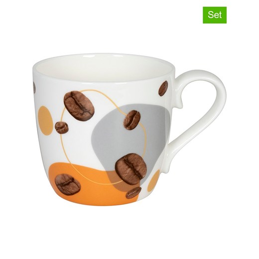 Könitz Kubki jumbo (2 szt.) &quot;Coffee Flow&quot; w kolorze biało-brązowym - 425 ml ze sklepu Limango Polska w kategorii Dzbanki i zaparzacze - zdjęcie 187687053