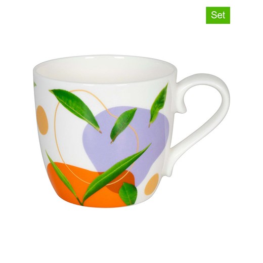 Könitz Kubki jumbo (2 szt.) &quot;Tea Flow&quot; w kolorze biało-fioletowo-zielonym - 425 ml ze sklepu Limango Polska w kategorii Dzbanki i zaparzacze - zdjęcie 187687054