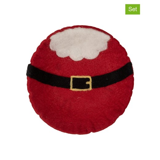 Clayre &amp; Eef Filcowe miski dekoracyjne (2 szt.) w kolorze czerwono-białym - wys. 4 x Ø 18cm ze sklepu Limango Polska w kategorii Misy i tace dekoracyjne - zdjęcie 187688321