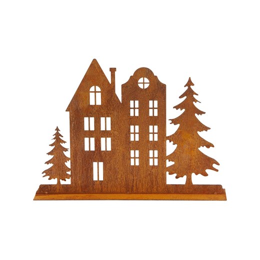 POSIWIO Dekoracja &quot;Houses with trees&quot; w kolorze jasnobrązowym - 39,5 x 28 x 10 cm ze sklepu Limango Polska w kategorii Dekoracje - zdjęcie 187688881