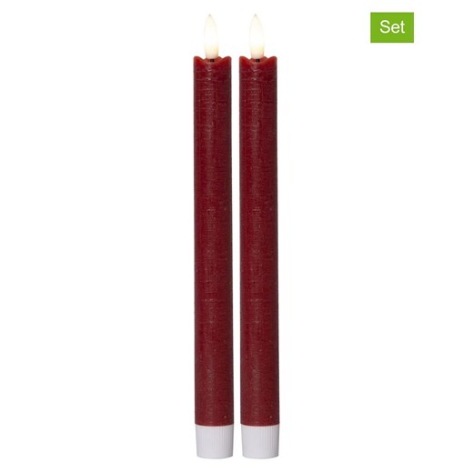 STAR Trading Świece LED (2 szt.) &quot;Flamme&quot; w kolorze czerwonym - wys. 24,4 cm ze sklepu Limango Polska w kategorii Świece i dyfuzory - zdjęcie 187689262