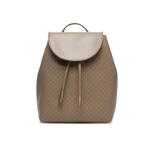 Plecak Calvin Klein Emblem Aop Flap Backpack LV04F3271G Beżowy ze sklepu eobuwie.pl w kategorii Plecaki - zdjęcie 187689510