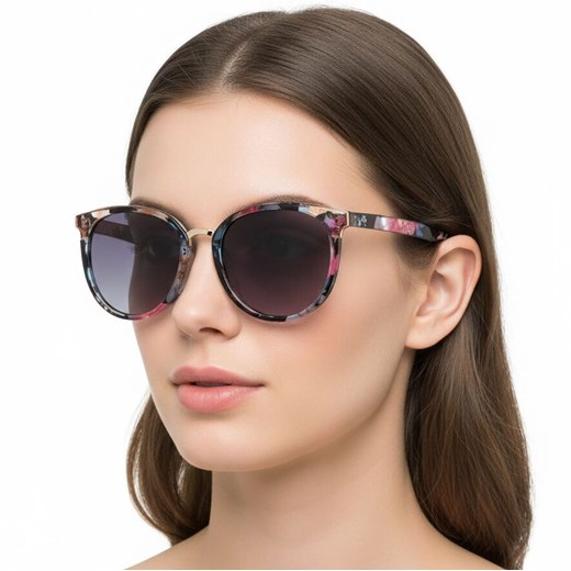 Damskie okulary przeciwsłoneczne polaryzacyjne w kwiatki EST-04 ze sklepu Stylion w kategorii Zegarki - zdjęcie 187690070