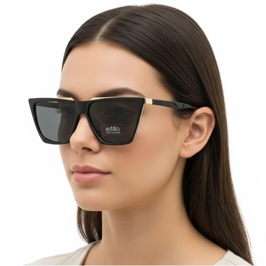 Damskie okulary przeciwsłoneczne z polaryzacją kocie EST-12 ze sklepu Stylion w kategorii Okulary przeciwsłoneczne damskie - zdjęcie 187690072