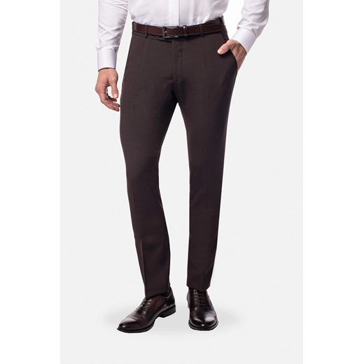 SPODNIE CLASSIC TRECATE 318 BRĄZOWE Z WEŁNĄ ze sklepu Recman w kategorii Spodnie męskie - zdjęcie 187690183