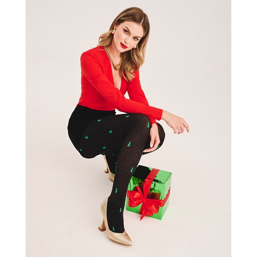 Rajstopy grube Christmas Tree ze sklepu GABRIELLA w kategorii Rajstopy - zdjęcie 187690254