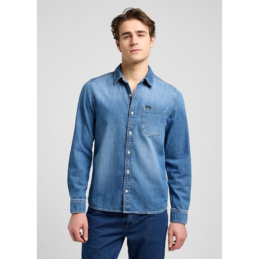 MESKA KOSZULA JEANSOWA LEE LEESURE SHIRT MID BLUE DENIM 112370551 ze sklepu YouNeedit.pl w kategorii Koszule męskie - zdjęcie 187691144