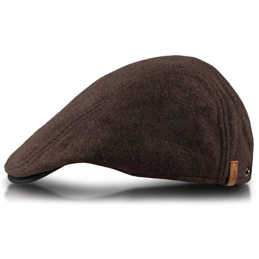 Męski, Ocieplany Kaszkiet z Bawełną - Alties - Brązowy CPAALTSzimKASZKbraz ze sklepu JegoSzafa.pl w kategorii Kaszkiety męskie - zdjęcie 187691462
