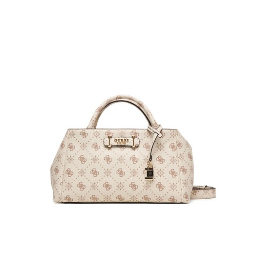 Guess Torebka Carrie Logo HWGP98 98060 Écru ze sklepu MODIVO w kategorii Kuferki - zdjęcie 187692322
