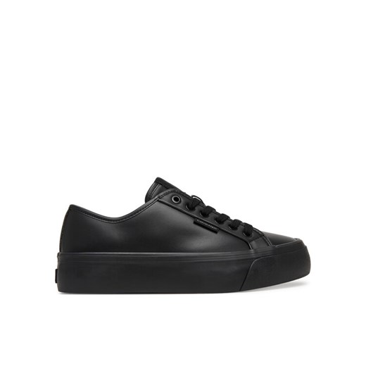 Calvin Klein Sneakersy Vulc Flatf Lace Up Lth YW0YW01932 Czarny ze sklepu MODIVO w kategorii Buty sportowe damskie - zdjęcie 187692352