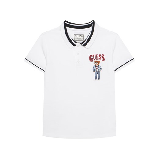 Guess Polo L6RP01 KBV51 Biały Regular Fit ze sklepu MODIVO w kategorii T-shirty chłopięce - zdjęcie 187692422