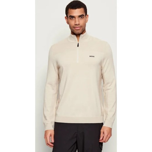 BOSS GREEN Sweter KN_Momentum-X QZ | Regular Fit | z dodatkiem wełny ze sklepu Gomez Fashion Store w kategorii Swetry męskie - zdjęcie 187694471