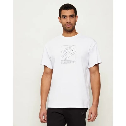 Plein Sport T-shirt Scratch Logo | Loose fit ze sklepu Gomez Fashion Store w kategorii T-shirty męskie - zdjęcie 187694481