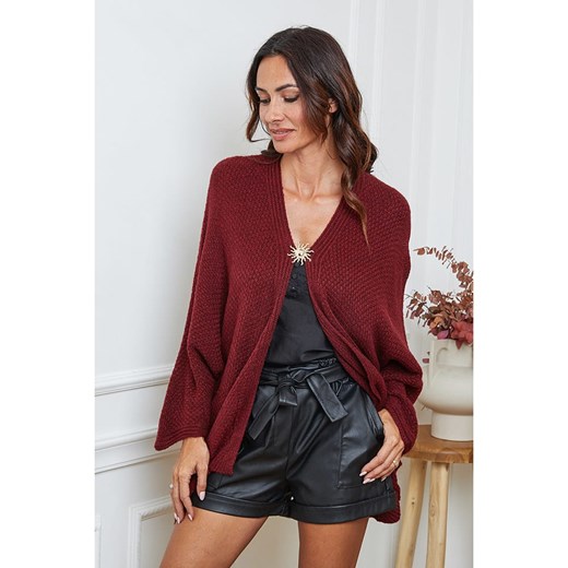 So Cachemire Kardigan &quot;Enouka&quot; w kolorze bordowym ze sklepu Limango Polska w kategorii Swetry damskie - zdjęcie 187694540