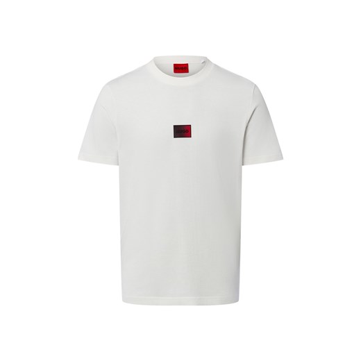 HUGO Koszulka męska - Danotie Mężczyźni Bawełna biały jednolity ze sklepu vangraaf w kategorii T-shirty męskie - zdjęcie 187695142