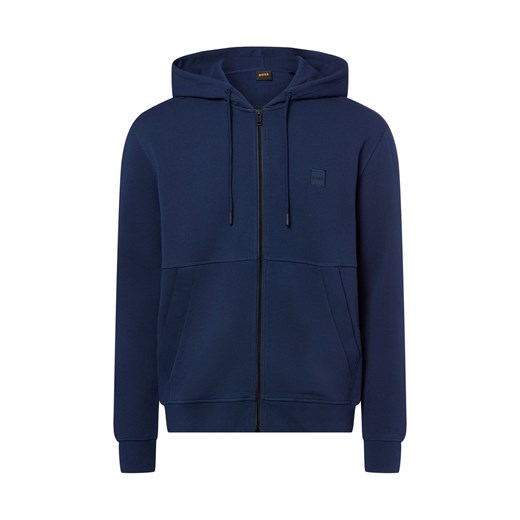 BOSS Orange Bluza męska - Zetalky Mężczyźni Bawełna indygo jednolity ze sklepu vangraaf w kategorii Bluzy męskie - zdjęcie 187695154