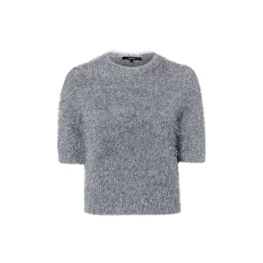 Someday Damski sweter z krótkim rękawem - Tooni Kobiety szary wypukły wzór tkaniny ze sklepu vangraaf w kategorii Swetry damskie - zdjęcie 187695173