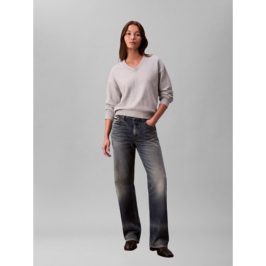 Calvin Klein Jeans Bluza damska Kobiety Bawełna jasny szary marmurkowy ze sklepu vangraaf w kategorii Bluzy damskie - zdjęcie 187695192