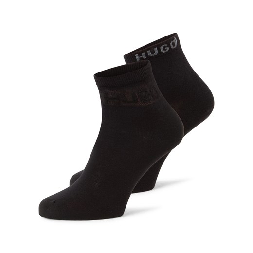 HUGO Skarpety w opakowaniu po 2 sztuki - SH Mesh Logo Kobiety czarny jednolity ze sklepu vangraaf w kategorii Skarpetki damskie - zdjęcie 187695213