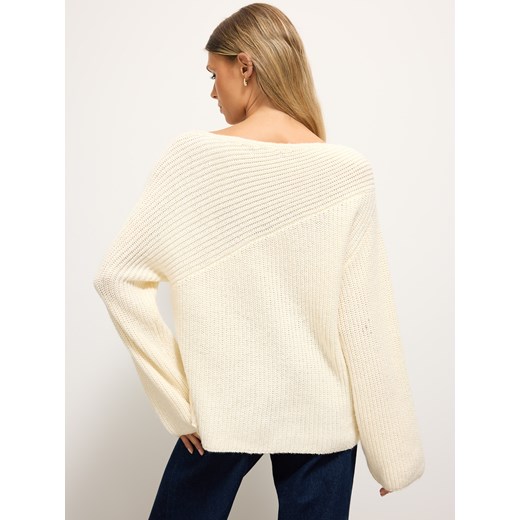 Mohito - Sweter oversize - kremowy ze sklepu Mohito w kategorii Swetry damskie - zdjęcie 187695372