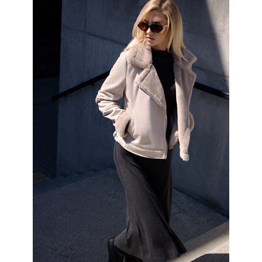 Mohito - Kurtka z futerkiem - beżowy ze sklepu Mohito w kategorii Kurtki damskie - zdjęcie 187695391