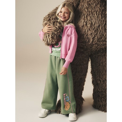 Reserved - Rozpinana bluza z haftem Boffie & Poko - różowy ze sklepu Reserved w kategorii Bluzy dziewczęce - zdjęcie 187695431