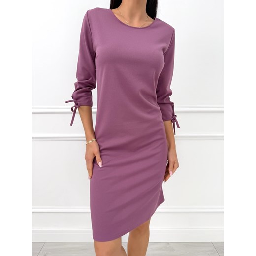 Jasnofioletowa Klasyczna Sukienka ze sklepu ModnaKiecka.pl w kategorii Sukienki - zdjęcie 187696402