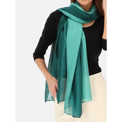 Morski szal jedwabno-bawełniany ombre Potis & Verso ze sklepu Eye For Fashion w kategorii Szaliki i chusty damskie - zdjęcie 187698724