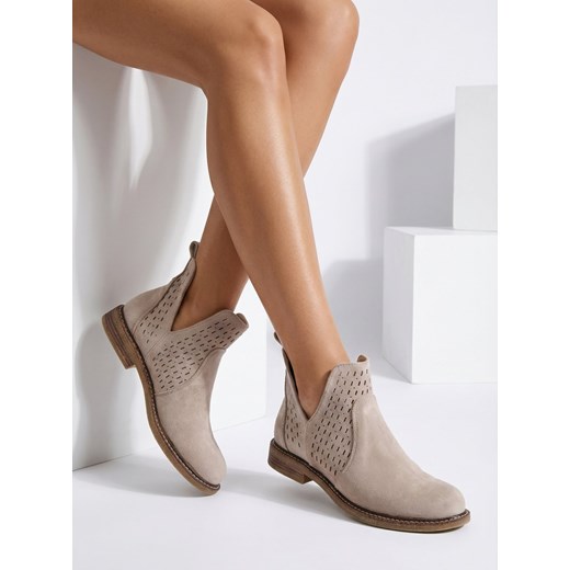Royalfashion Botki damskie eko zamszowe Ovilla ze sklepu royalfashion.pl w kategorii Botki - zdjęcie 187698981