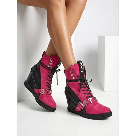 Royalfashion botki na koturnie damskie Ronii ze sklepu royalfashion.pl w kategorii Botki - zdjęcie 187699133