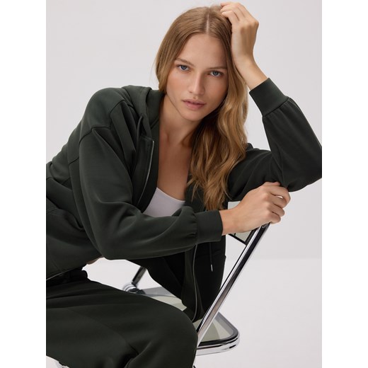 Reserved - Oversizowa bluza - ciemnozielony ze sklepu Reserved w kategorii Bluzy damskie - zdjęcie 187699462