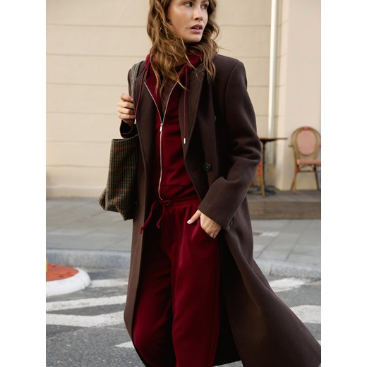Reserved - Oversizowa bluza - bordowy ze sklepu Reserved w kategorii Bluzy damskie - zdjęcie 187699471