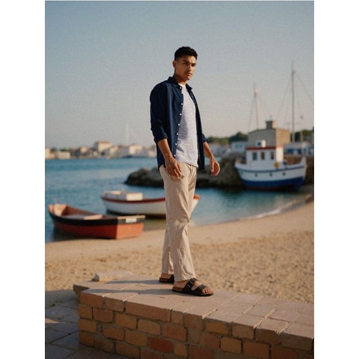 Sinsay - Koszulka w paski - biały ze sklepu Sinsay w kategorii T-shirty męskie - zdjęcie 187700270