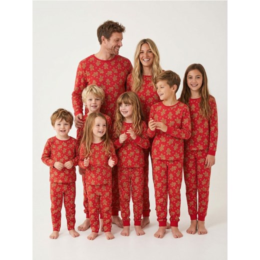 Sinsay - Bawełniana piżama dwuczęściowa - czerwony ze sklepu Sinsay w kategorii Piżamy męskie - zdjęcie 187700272