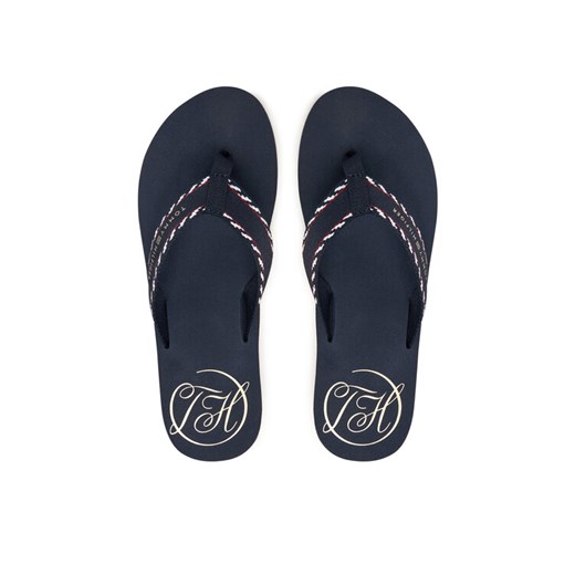 Japonki Tommy Hilfiger Webbing Beach Sandal FW0FW09038 Granatowy ze sklepu eobuwie.pl w kategorii Klapki damskie - zdjęcie 187700304
