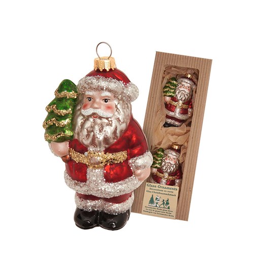 Krebs Glas Lauscha Ozdoby choinkowe (2 szt.) &quot;Santa&quot; ze wzorem - wys. 11 cm ze sklepu Limango Polska w kategorii Dekoracje bożonarodzeniowe - zdjęcie 187700934