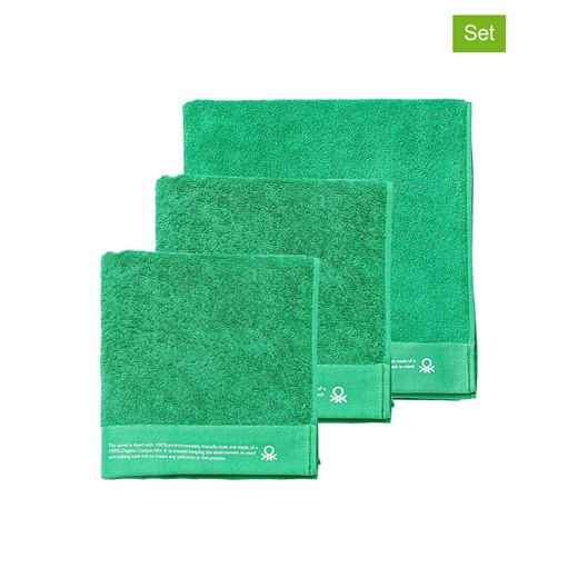 Benetton 3-częściowy zestaw ręczników w kolorze zielonym ze sklepu Limango Polska w kategorii Ręczniki - zdjęcie 187700964