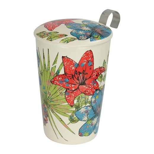 Eigenart Kubek &quot;Rustic Flower&quot; w kolorze kremowym ze wzorem do herbaty - 350 ml ze sklepu Limango Polska w kategorii Dzbanki i zaparzacze - zdjęcie 187701714